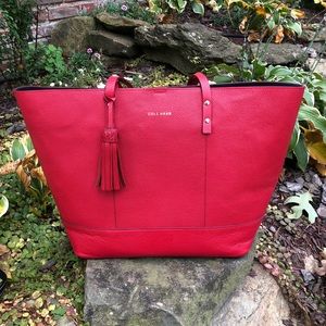 Cole Haan Red Carryall Tote